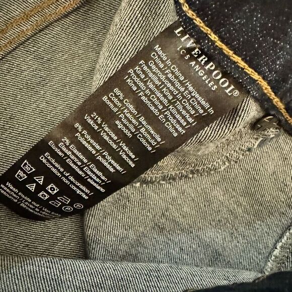 Liverpool Chloe Slim Jeans Elastic Waist Pull On Dark Wash Size 8 - Picture 4 of 5